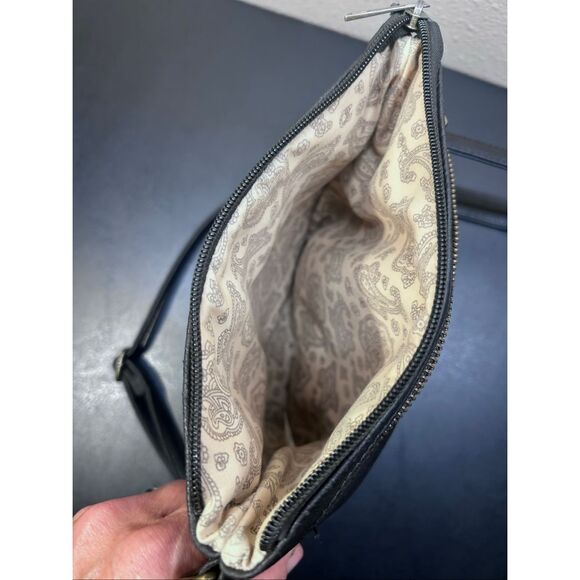 Revive Vintage Co Black Crossbody Bag Adjustable Strap Goldtone Hardware - Picture 8 of 10